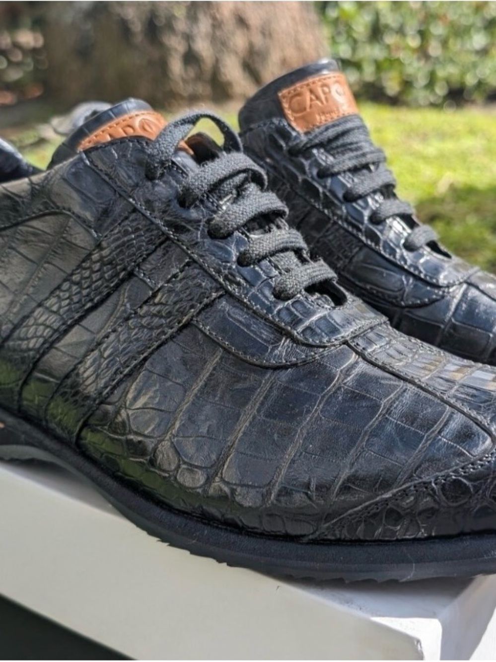 Caporicci 9412 genuine alligator made 100% in Italy Lace-Up Sneakers 🇮🇹 - Picture 2 of 11